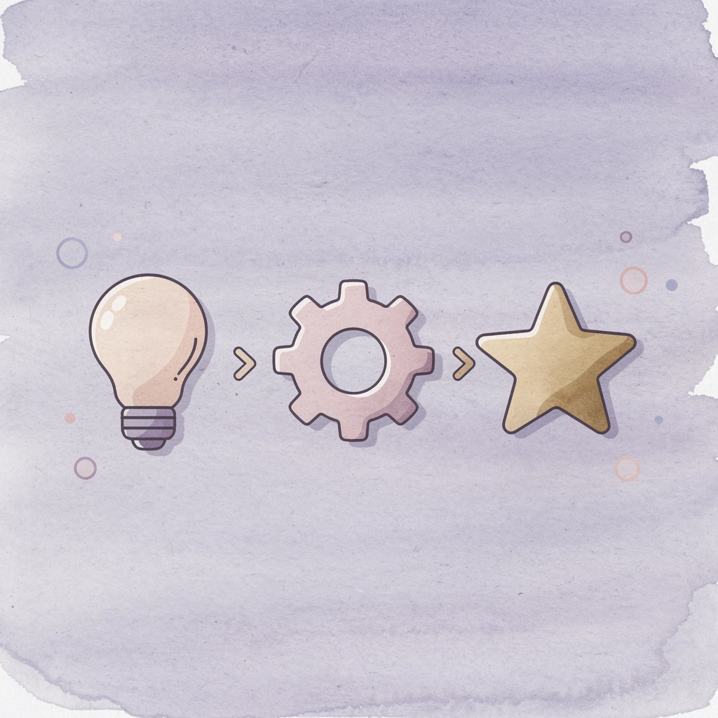 Three connected icons representing personalized planning, tracking, and guidance