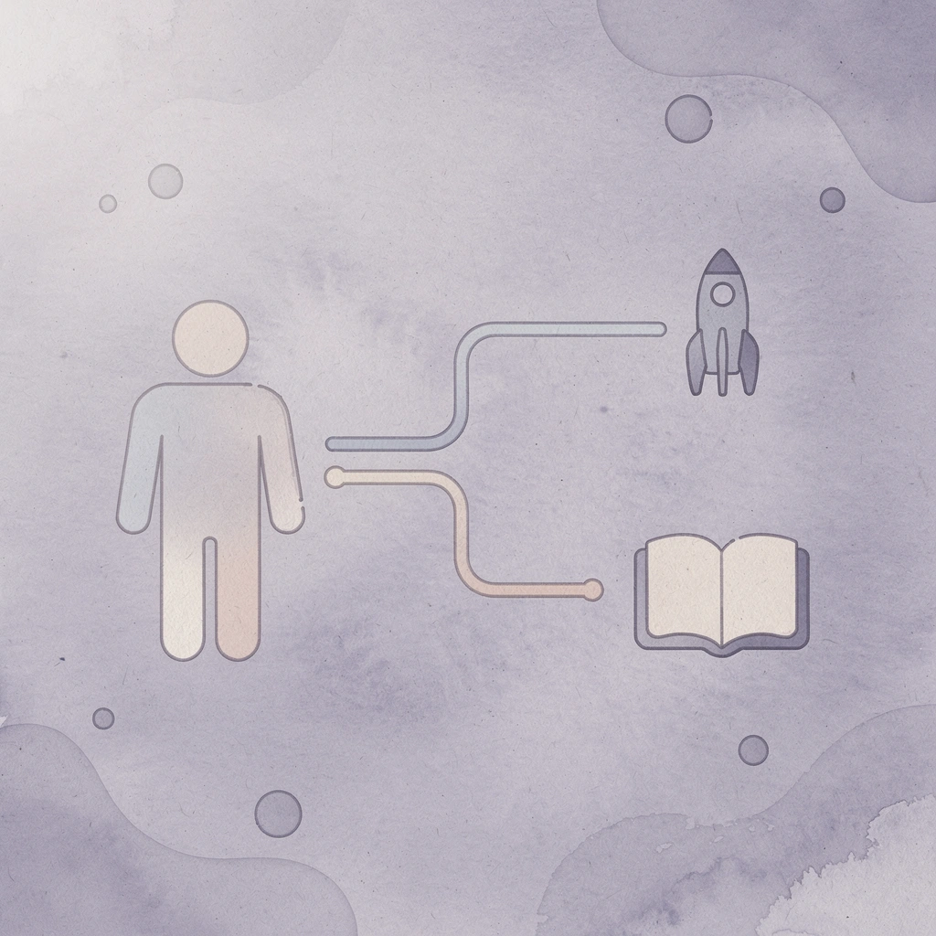 Icon showing an LLC splitting into two dissolution paths