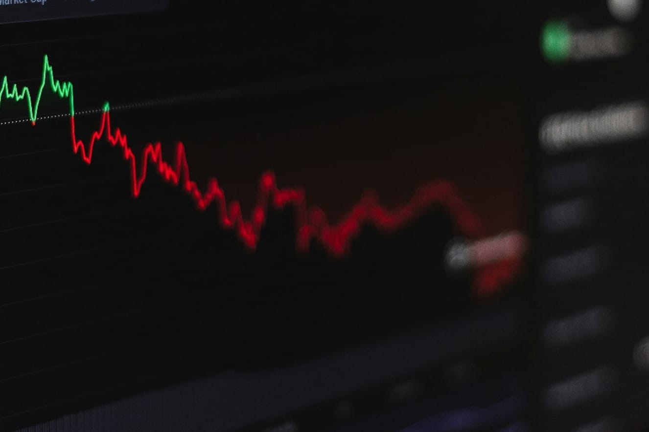 a computer screen displaying a stock market chart