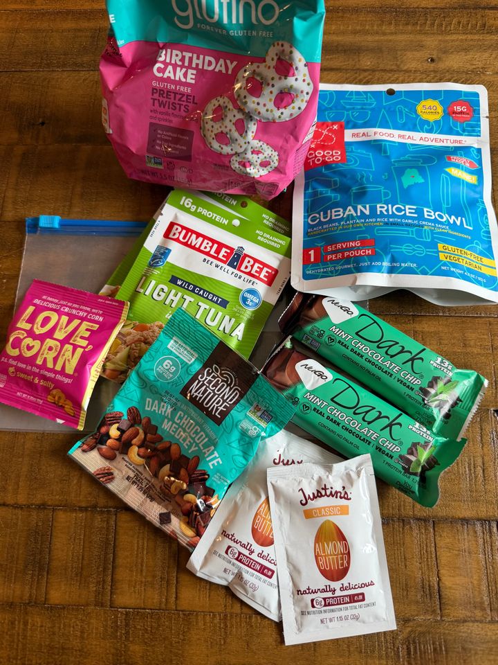 What snacks I pack for a flight living Gluten Free