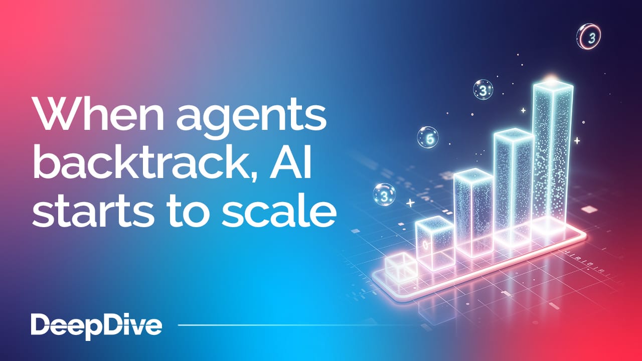 When agents backtrack, AI starts to scale
