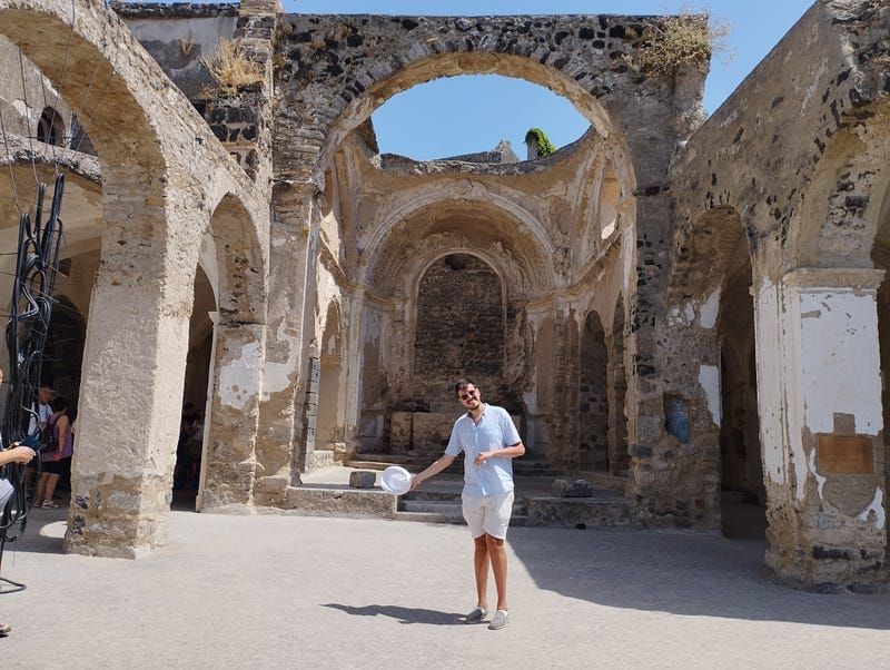 Antonello Mirone (Editor at Bicerin) in the Aragonese Castle of Ischia, Italy