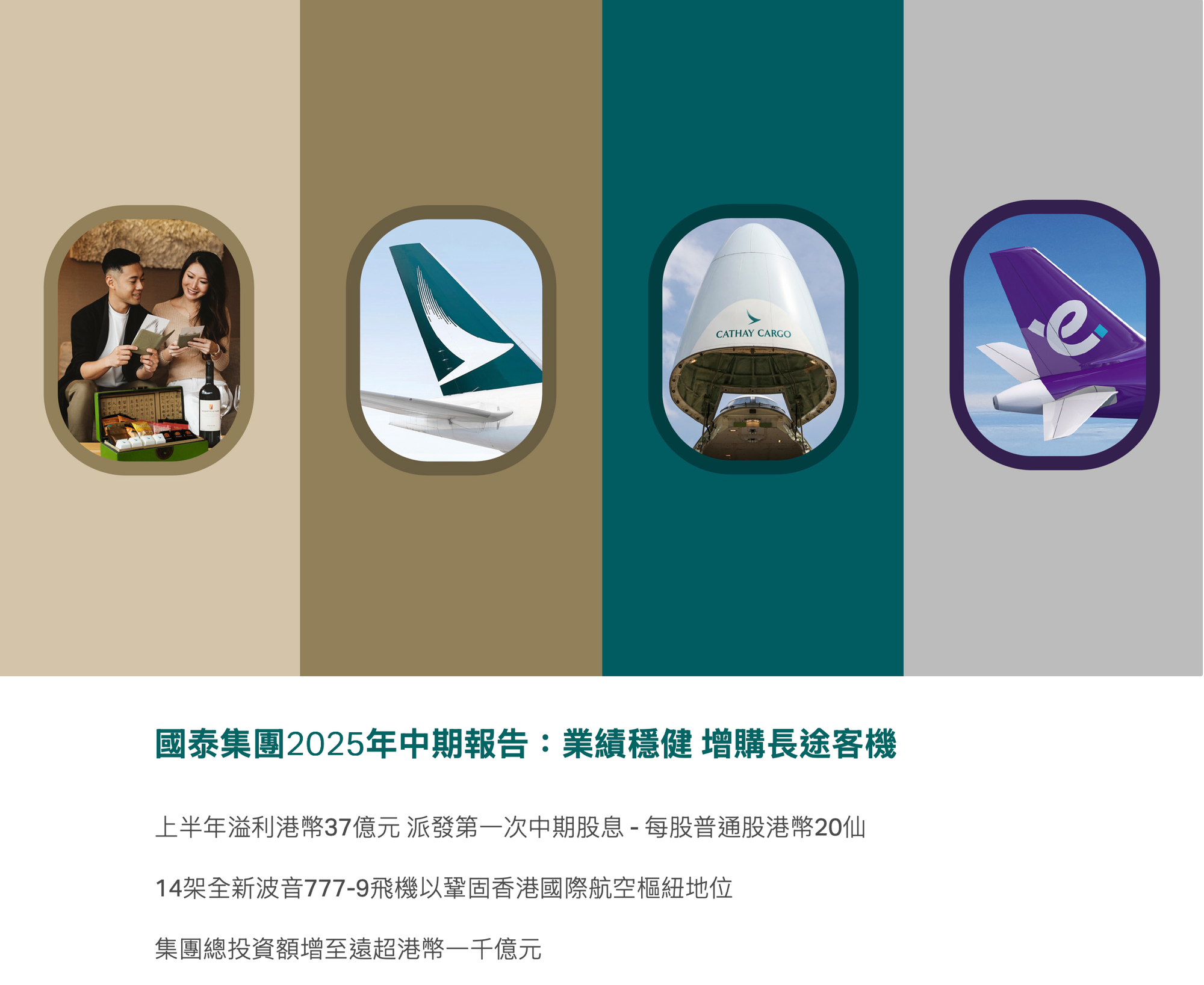 國泰集團2025年中期報告：業績穩健 增購長途客機。(資料來源：國泰官方網站)