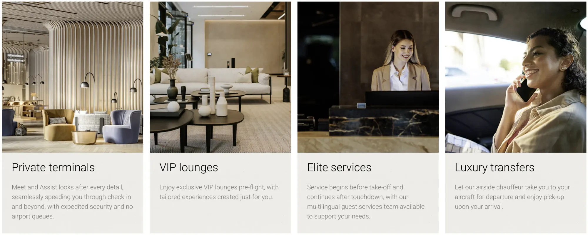 Priority Pass Private四項主打服務旅程。(資料來源:Priority Pass Private官方網站)