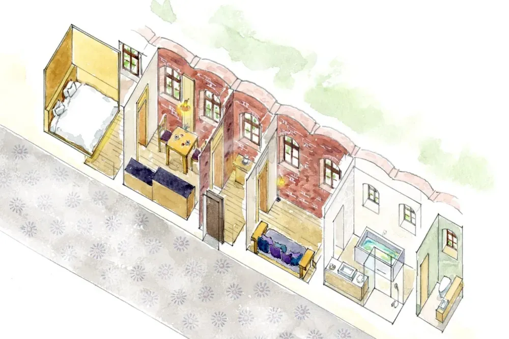 單人牢房變成套房？全館 48 間、全部套房設計