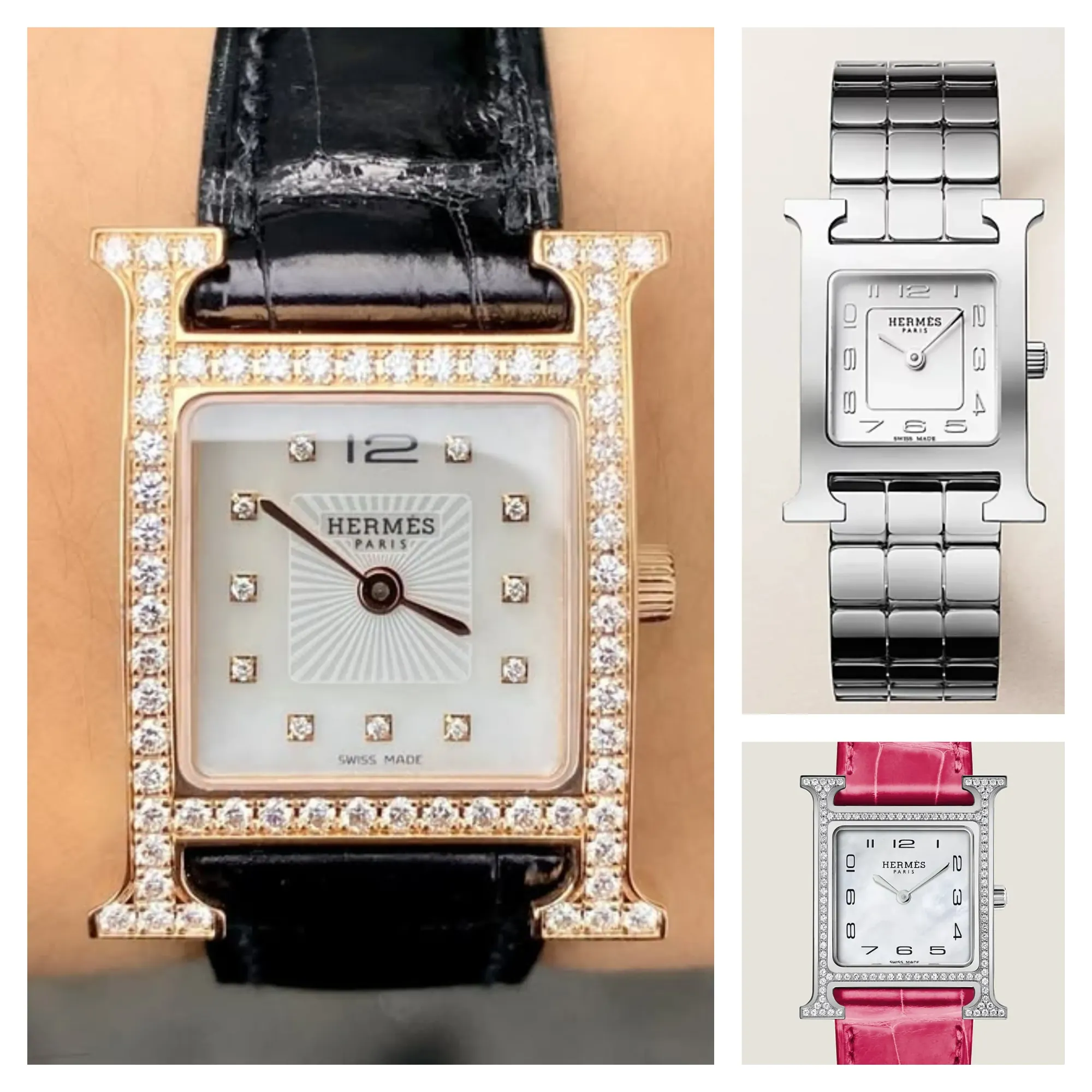 Heure H&nbsp;錶殼以「H」字輪廓作為設計核心，Quartz movement（Swiss Made）屬石英機芯，需定期更換電池，定位以設計感為主。