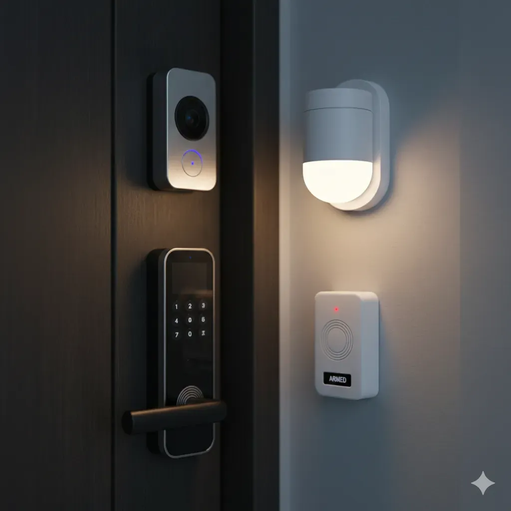 門鎖、窗戶同照明設備係家居防盜嘅基本防線。設計圖片