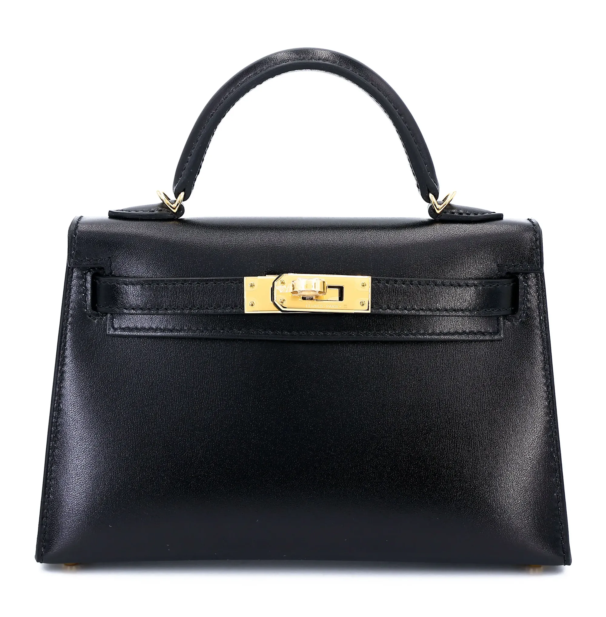 Hermès Mini Kelly 黑色金扣示意,屬熱門且供應相對有限嘅組合,實際喺巴黎短時間內遇到嘅機會較低。