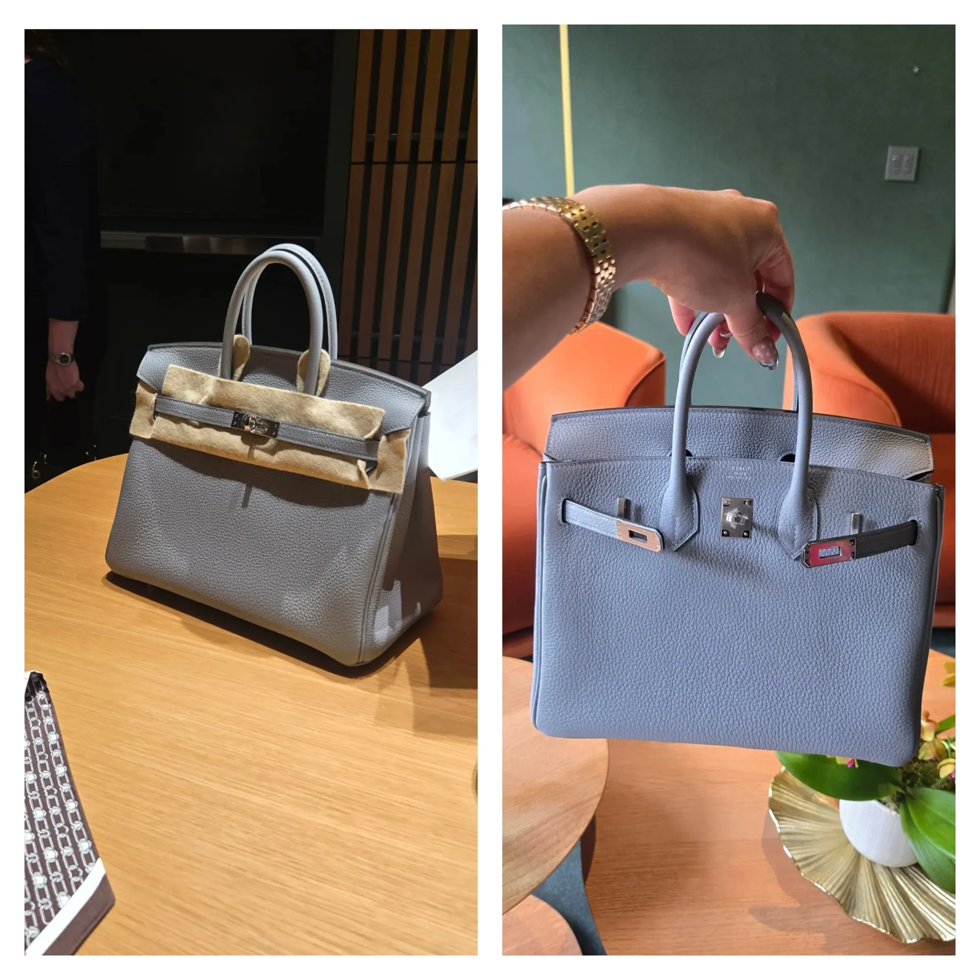用家分享入手首個&nbsp;QB（Quota Bag）Hermès Birkin 25（Gris Pantin、PHW）嘅經歷，並表示對顏色同整體配置非常滿意，亦反映該色在實際入手時具一定吸引力。