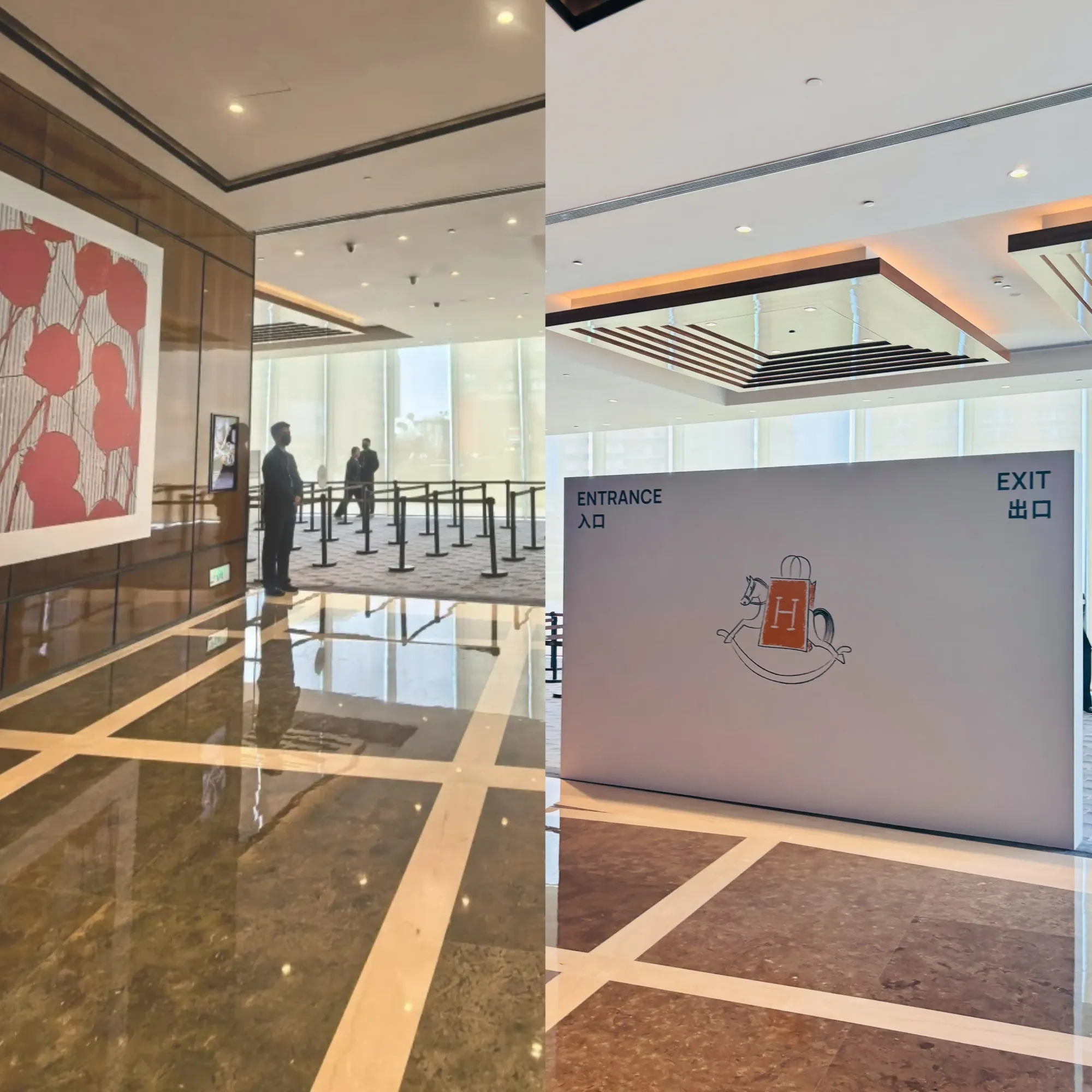 網民分享2026年Hermès Private Sale入場情況,現場設有圍欄及分段排隊安排,參加者需按指定時段憑邀請入場;整體流程更接近限時活動管理模式,而非一般門市自由進出購物