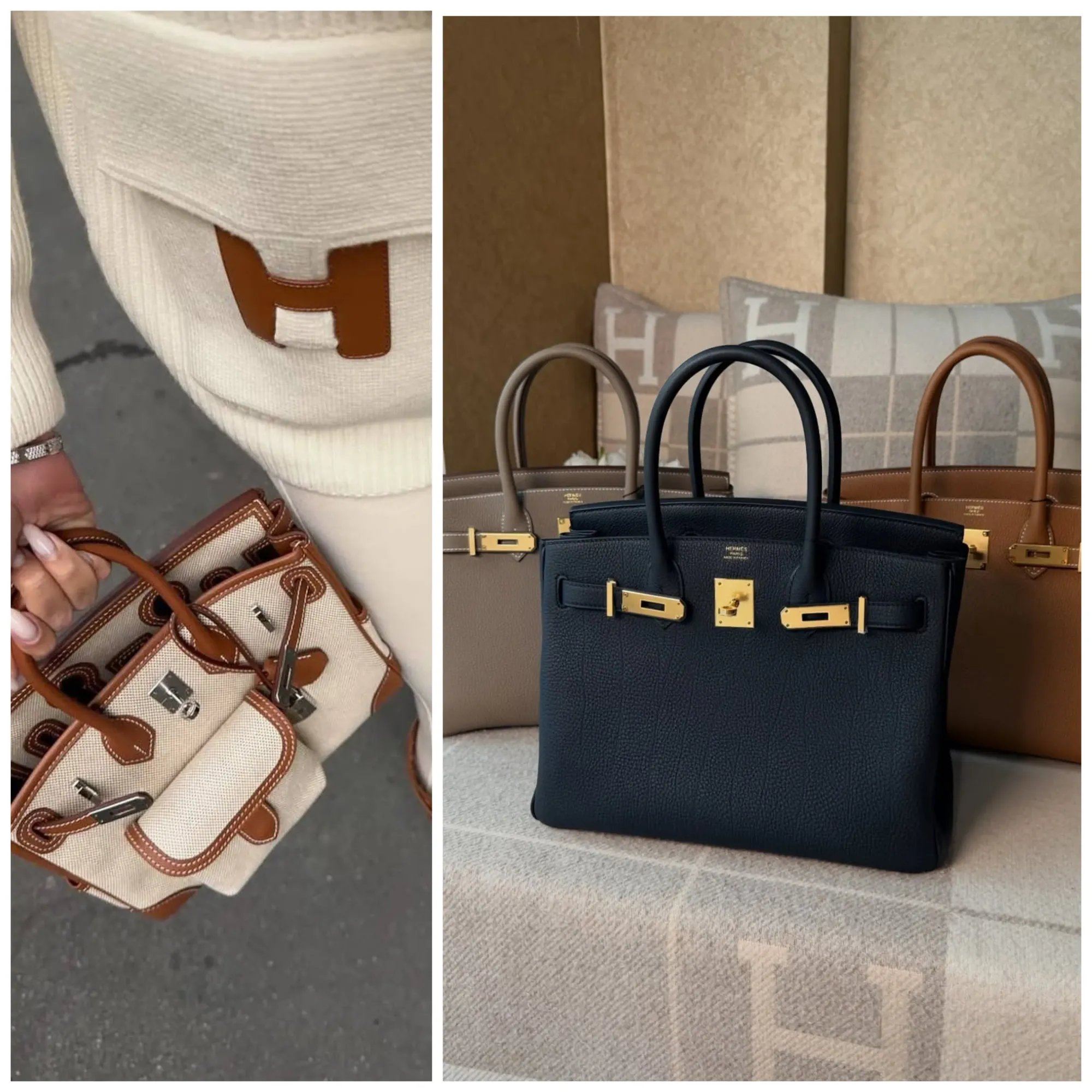 左圖為&nbsp;Hermès Cargo Birkin 25；右圖為黑色、金棕色同大象灰等經典配色&nbsp;Birkin 25。近年部分熱門&nbsp;Cargo&nbsp;配置總投入愈來愈高，市場開始出現「一個&nbsp;Cargo&nbsp;成本已接近幾個普通&nbsp;quota bag（配額袋）」嘅討論。