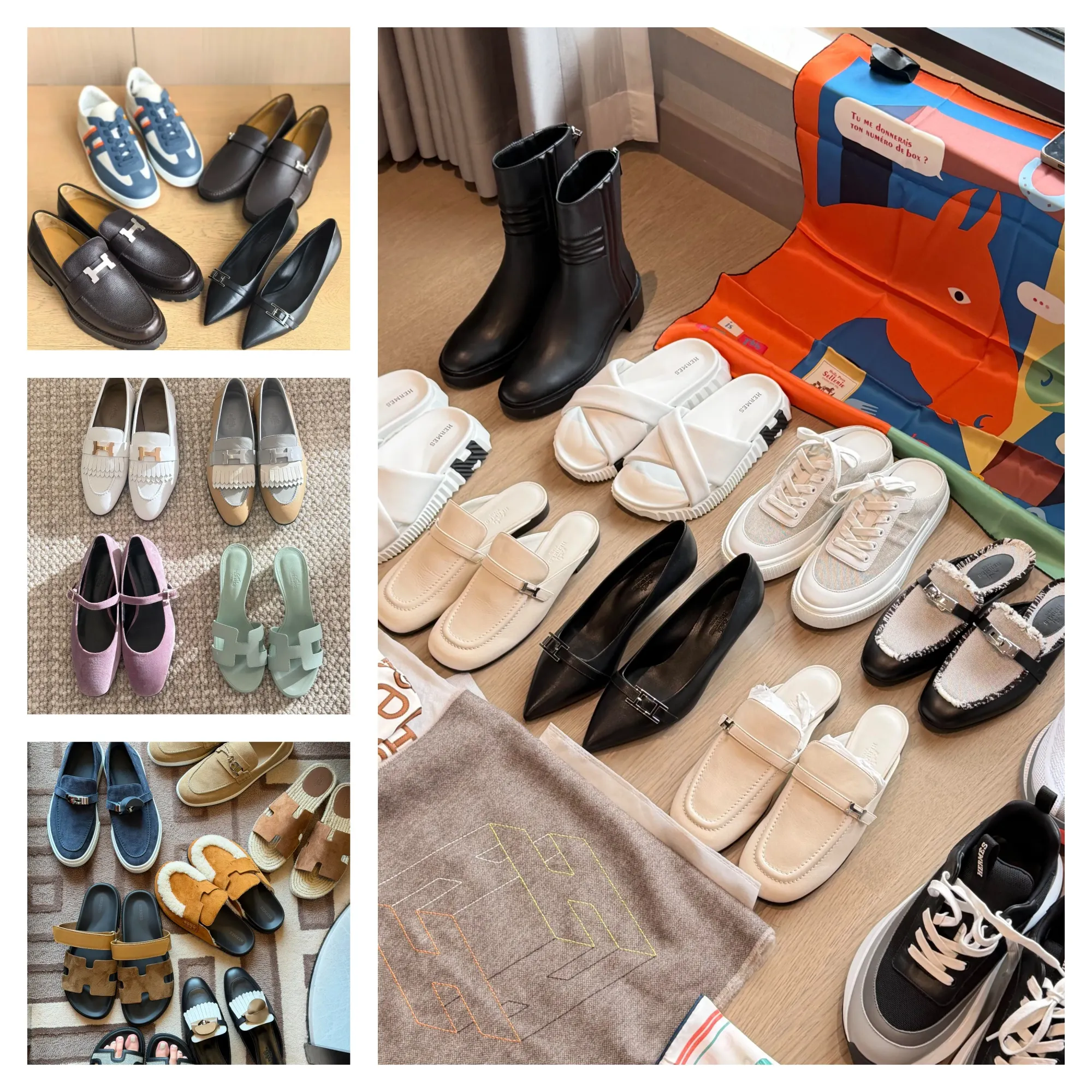 多位網民分享2026年成都Hermès Private Sale鞋履戰利品,可見現場除白色H扣Royal loafer樂福鞋、經典H字Oran sandal涼鞋外,亦有男裝皮鞋、多款包含Loafer with iconic "Paris" buckle (H扣)及Oz mule with iconic Kelly buckle (Kelly扣) 設計鞋履;不少參加者提到,經典色系及熱門尺碼於早段時段已被快速挑走,而整體鞋履則普遍以約半價形式出售