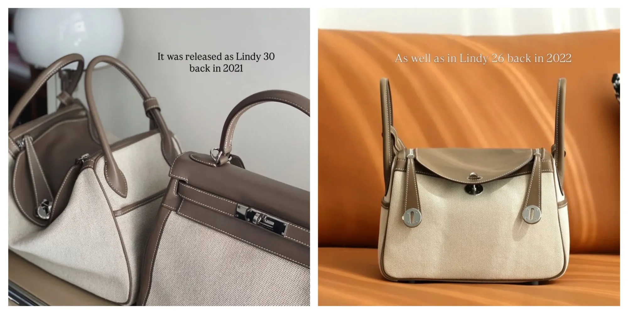 新款 Hermes Lindy Mini Cargo 有少少向早年 Lindy Cargo 系列致敬嘅感覺。約 2011-2012 年推出過嘅Lindy 26 同 Lindy 30 Cargo 版本, 兩側都係同樣有 Cargo 外袋設計。不過今次改用 Mini 尺寸重新演繹,整體感覺更加輕巧同有玩味。