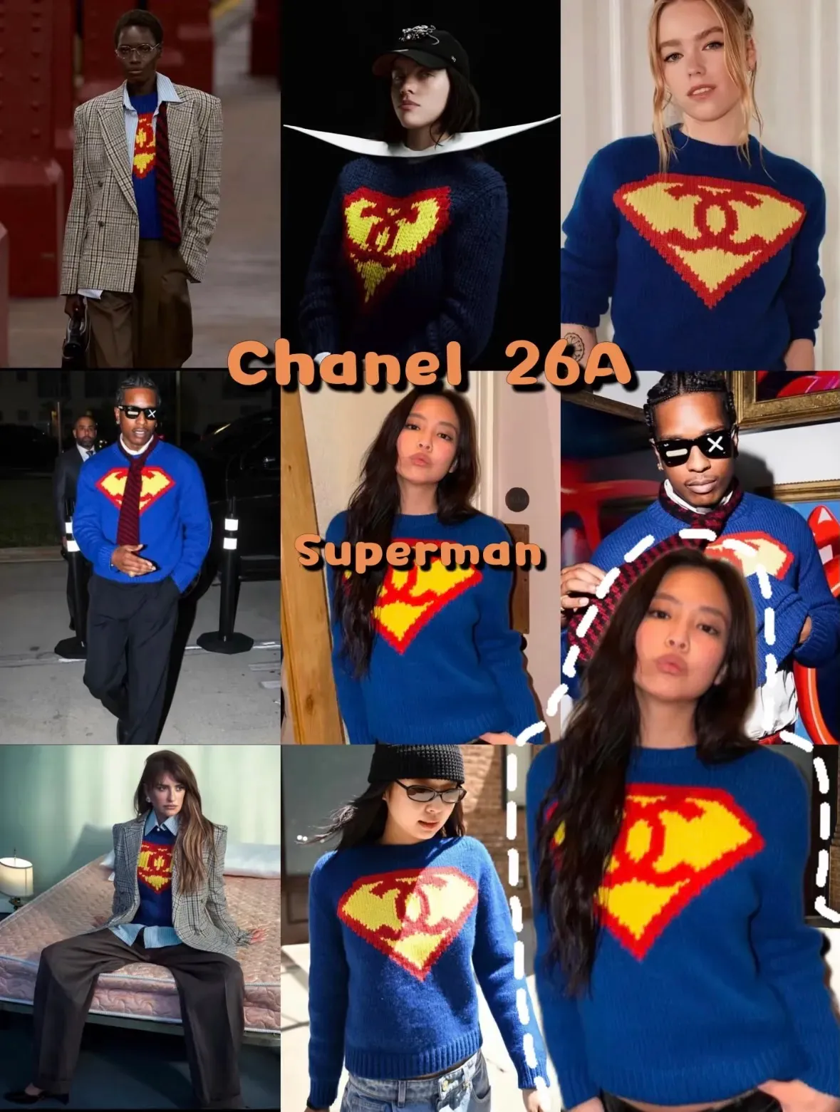 唔少明星率先演繹Chanel Superman冷衫