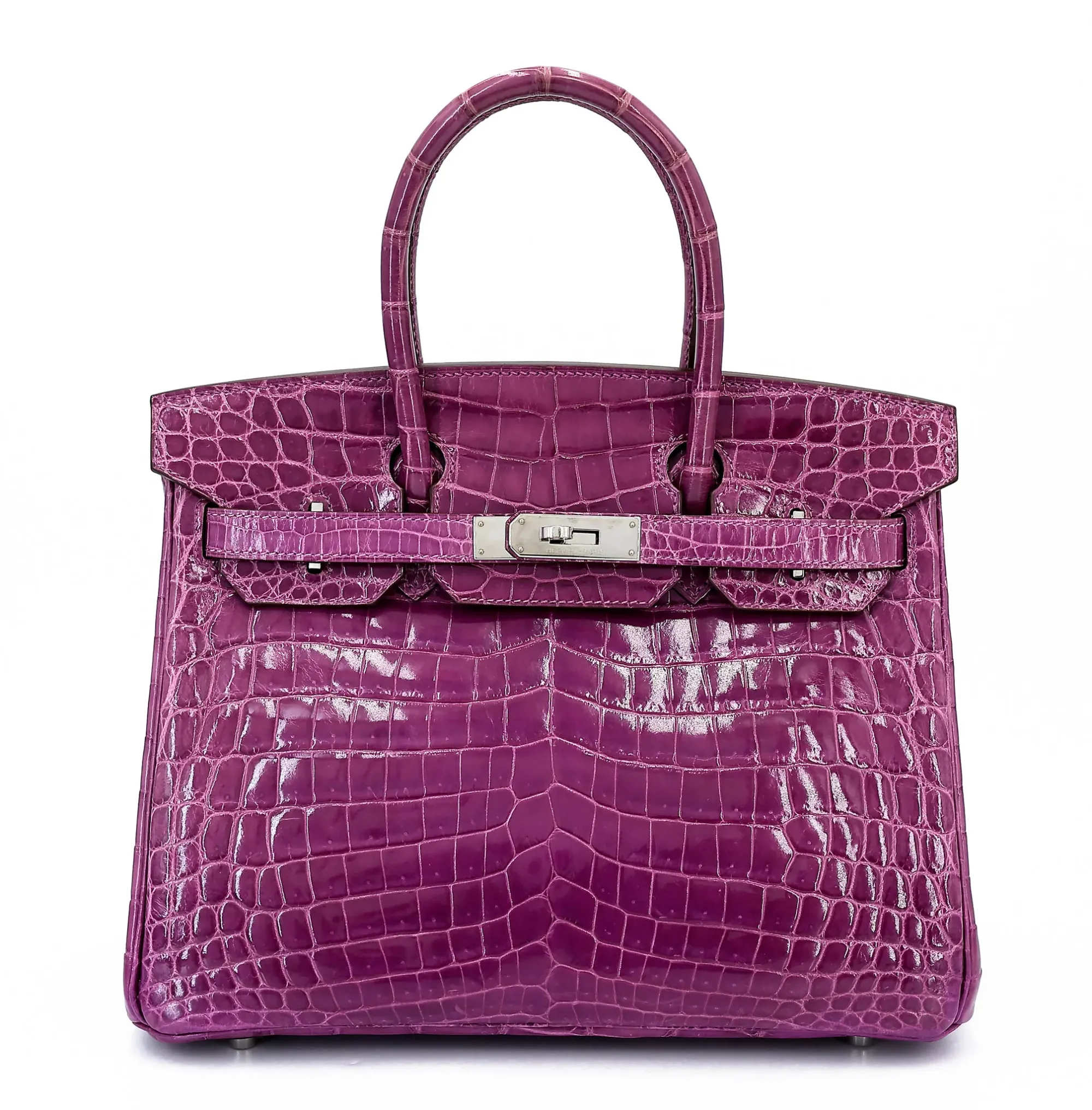 Hermès Birkin 30 Violet #96（紫羅蘭）Niloticus Crocodile，銀扣，2011 Vintage&nbsp;