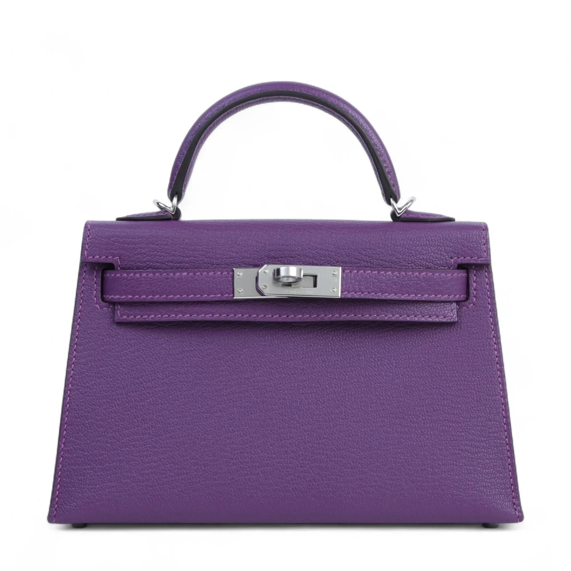 Hermès Mini Kelly 2 Raisin #59 + Violet #96 Chevre，2024&nbsp;實物圖