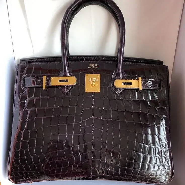 Hermès Birkin 30 Prunoir #3W Niloticus Lisse，Gold Hardware&nbsp;