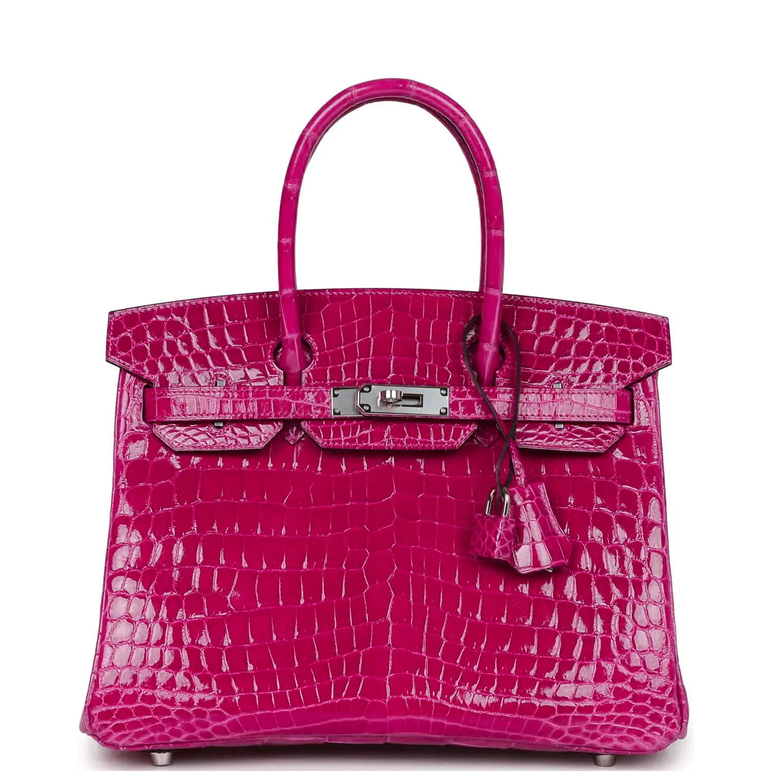 Hermès Birkin 30 Rose Pourpre #L3 Shiny Niloticus Crocodile，Palladium Hardware&nbsp;