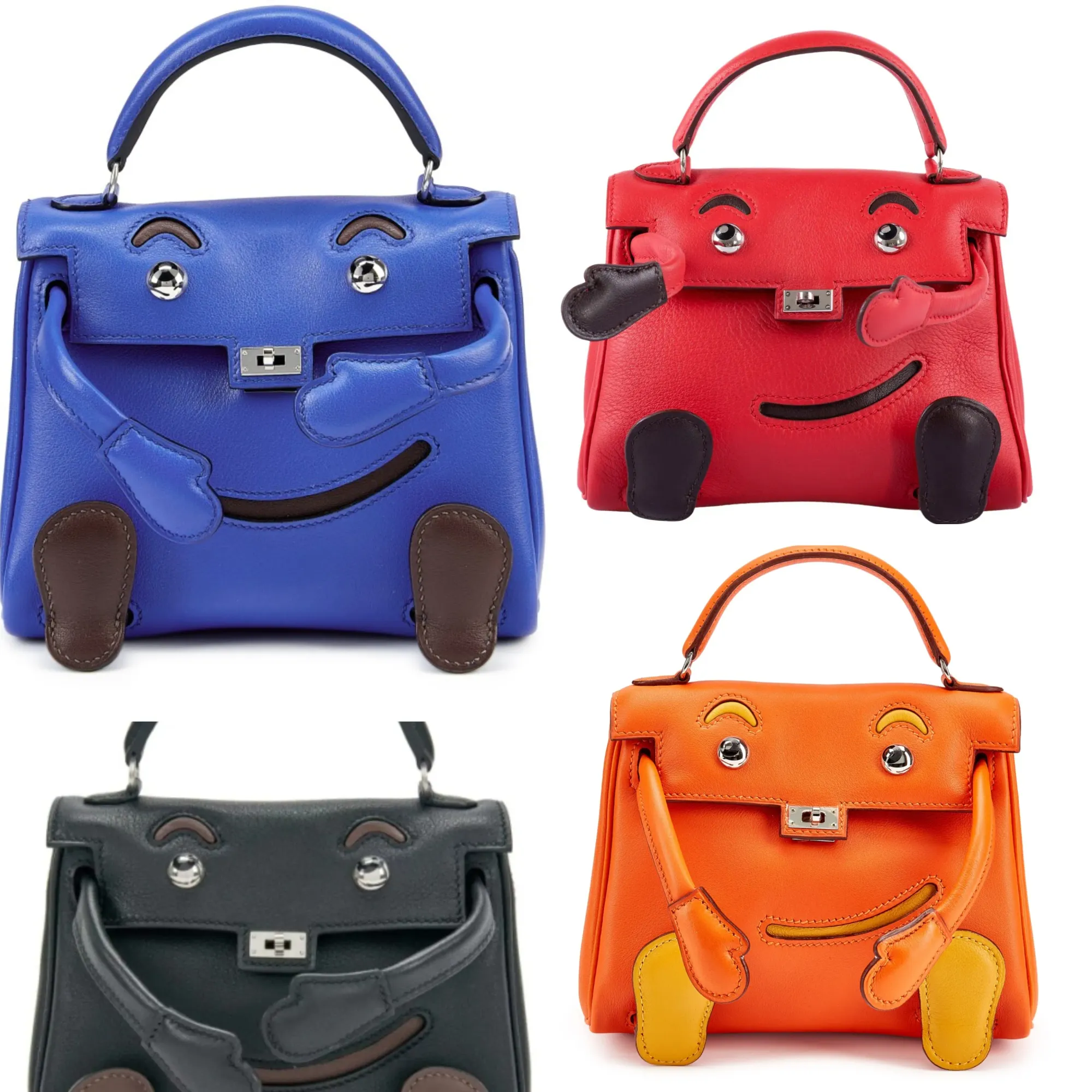 第一代Kelly Doll曾推出Orange H、Rouge H、Black、Blue Saphir等多款配色。相比一般Kelly Bag著重經典同實用性,Kelly Doll由推出開始已經帶有較強玩味同收藏色彩。