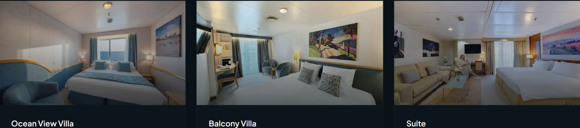 Villa Vie Residences目前提供Ocean View Villa、Balcony Villa及Suite等不同房型，住客可按預算及居住需要選擇不同方案。