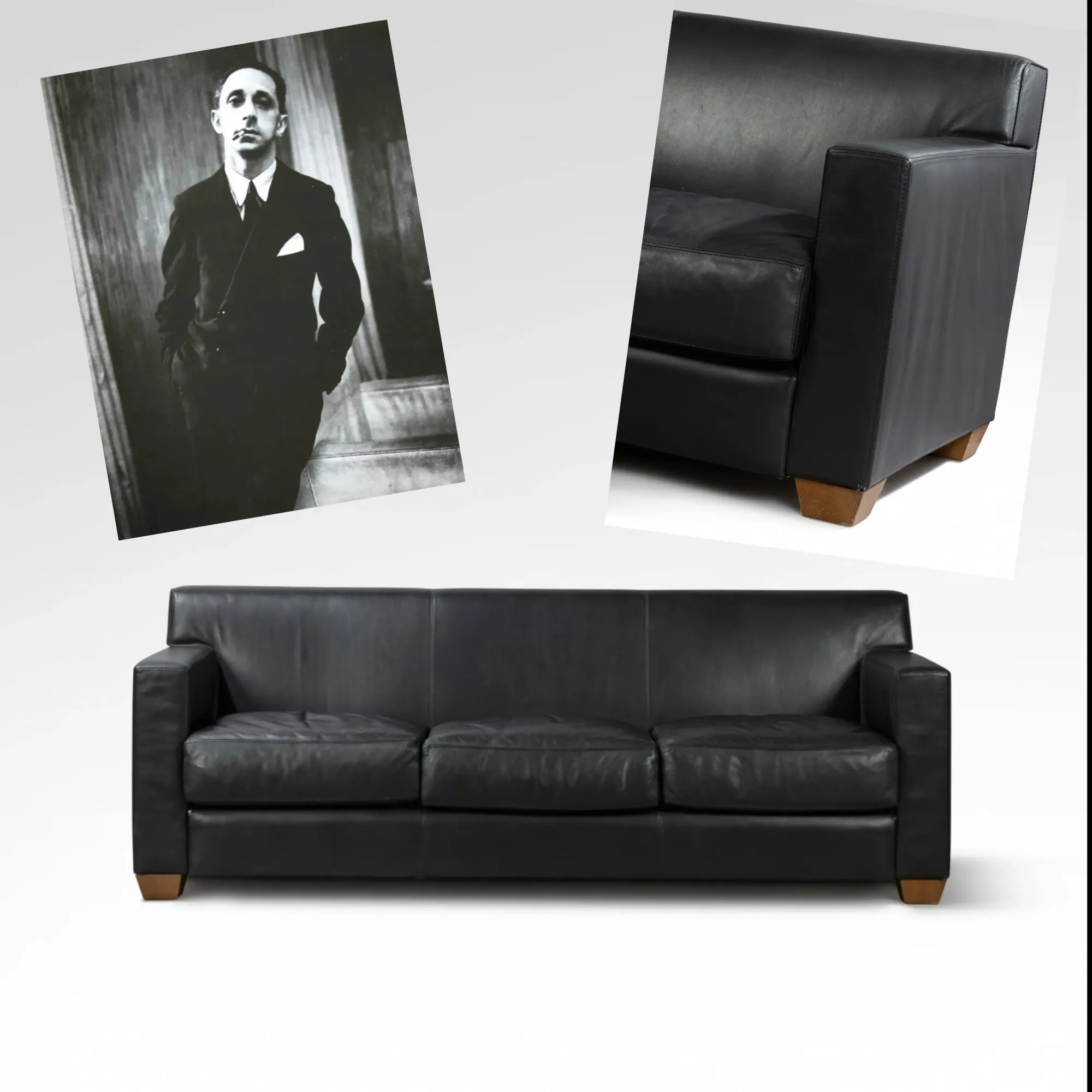 HermèsReeditions系列Comfortable sofa，源自Jean-Michel Frank約1930年設計作品。據Sotheby’s拍賣資料，原設計作品於國際市場具收藏價值，復刻版本延續其極簡奢華設計語言。