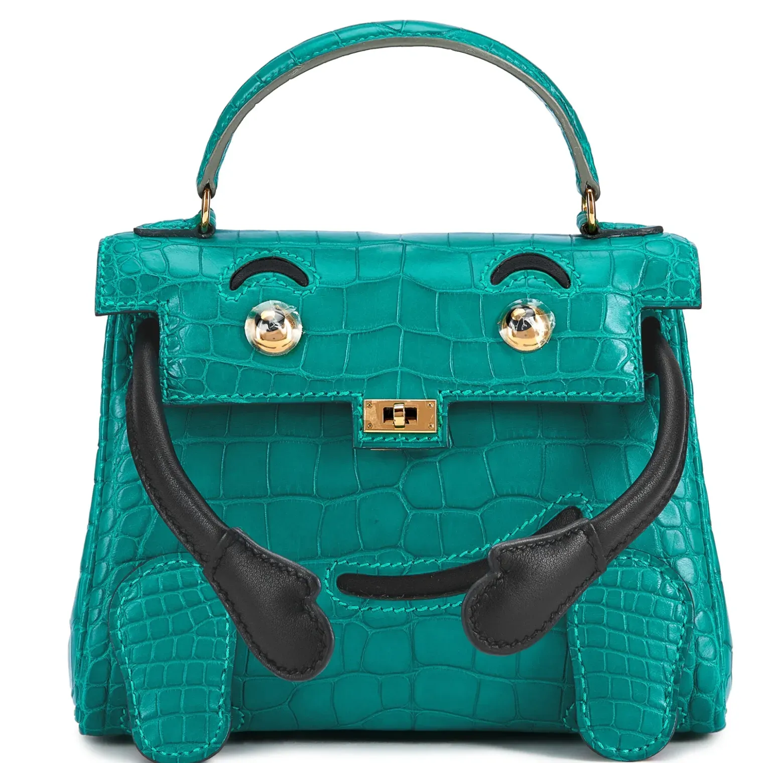 Malachite(孔雀石綠)霧面短吻鱷魚皮Kelly Doll。Matte Alligator版本一直被視為Kelly Doll收藏體系入面最頂級作品之一。