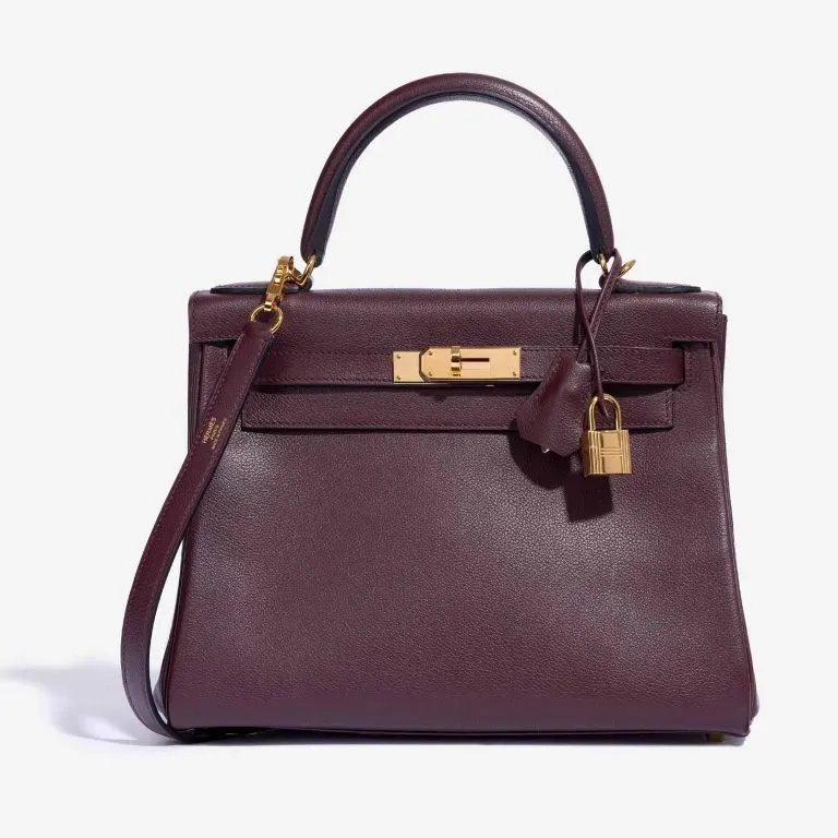 Hermès Kelly 28 Prune #58 Evercolor，實物圖