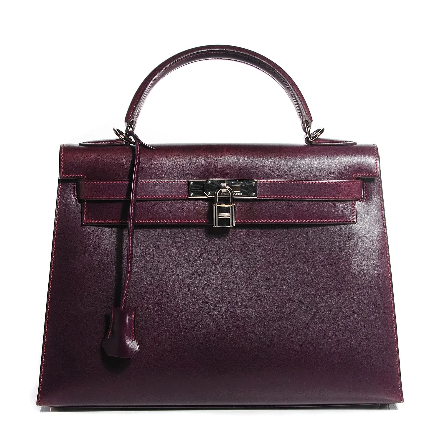 Hermès Kelly Sellier 32 Quetsche Box Leather，Gold Hardware，實物圖
