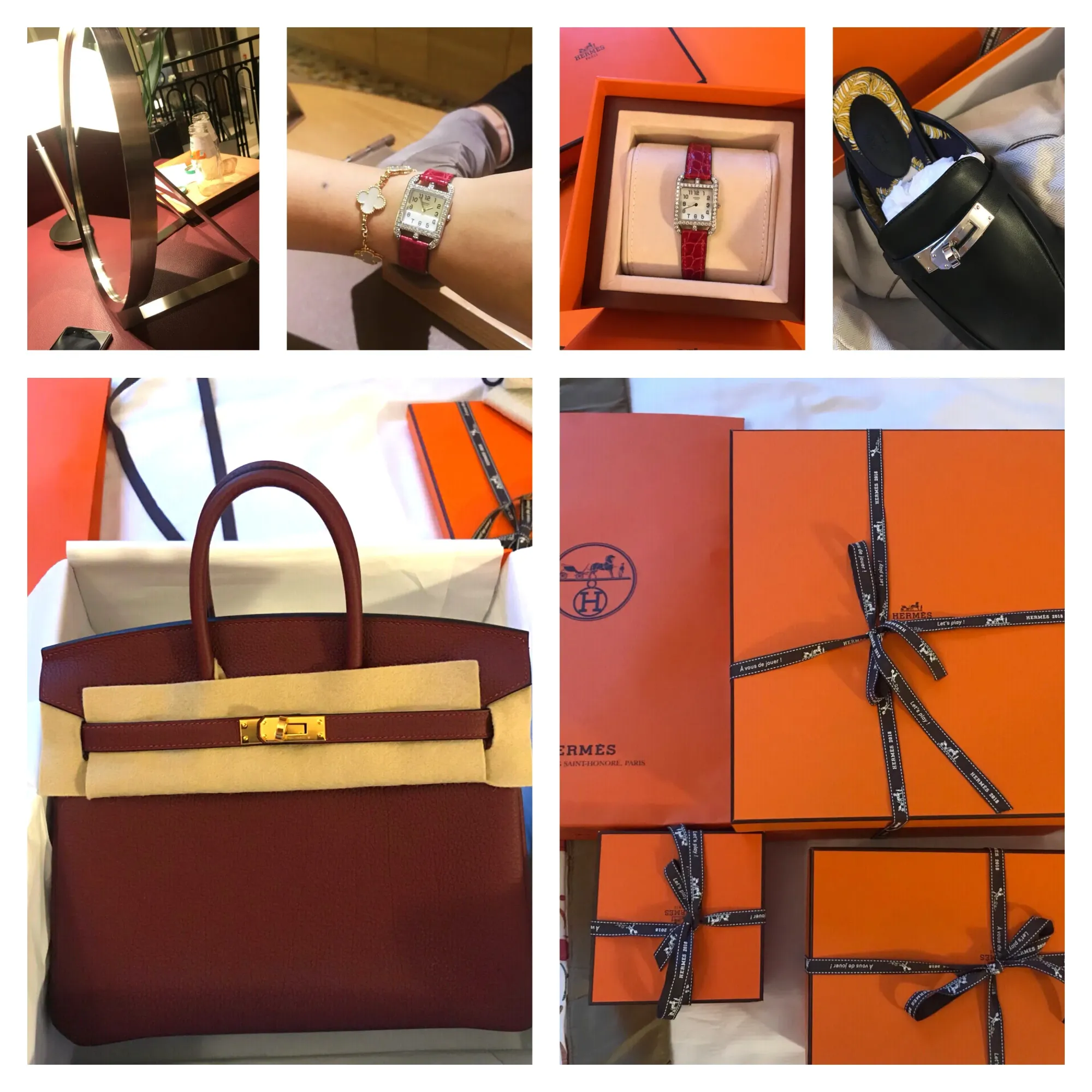 2018年網民分享於巴黎 Hermès 總店入手 Birkin 25 Rouge H(金扣)。據分享,當日先購買約€10,200 全鑽手錶,同時購入鞋履及其他小物,之後成功獲得 Birkin 25 配額機會。該款 Birkin 採用Hermès 經典 Rouge H 色調,被不少收藏者視為品牌代表性紅色之一。網民亦提到當時 Birkin 25 售價約€6,500,而整體消費約 €12,000 左右,形成約 1:1.8 配貨比例。
