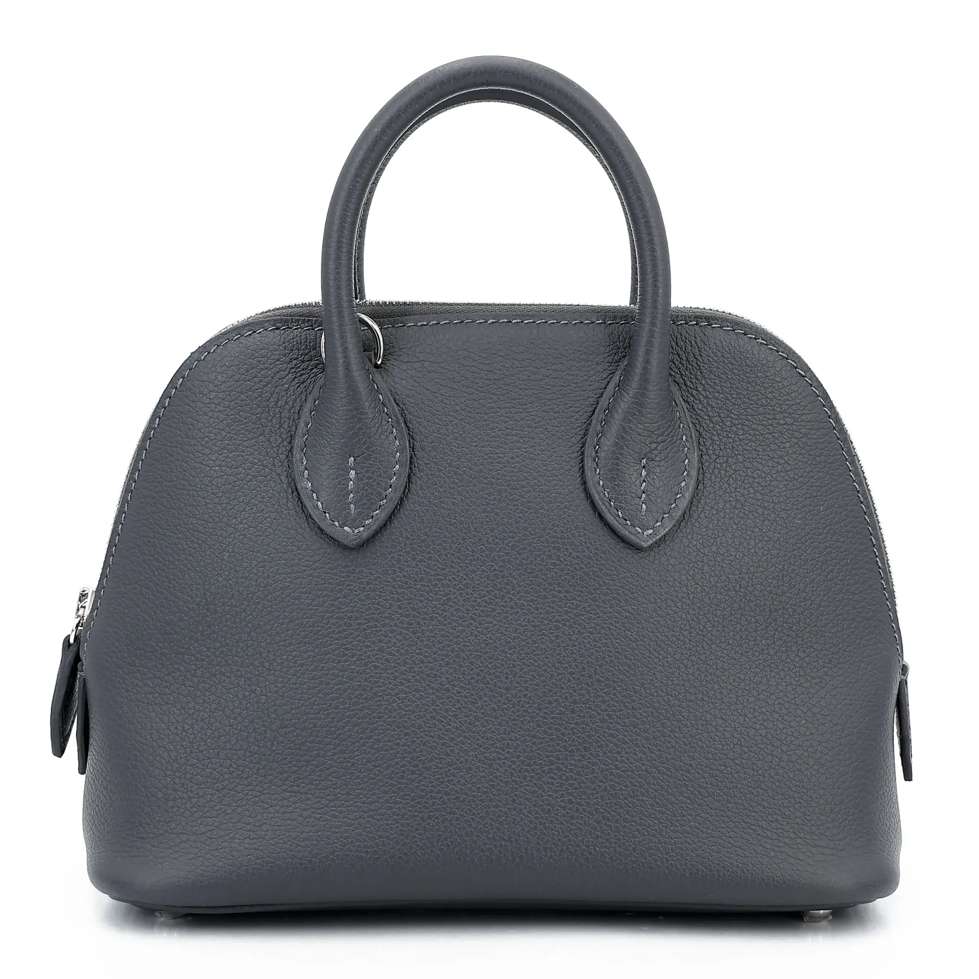 Hermès Mini Bolide Ardoise(石板灰)實物圖片。Ardoise屬帶藍調嘅石板灰色系,相比Carbone灰色感更明顯,整體較清冷。
