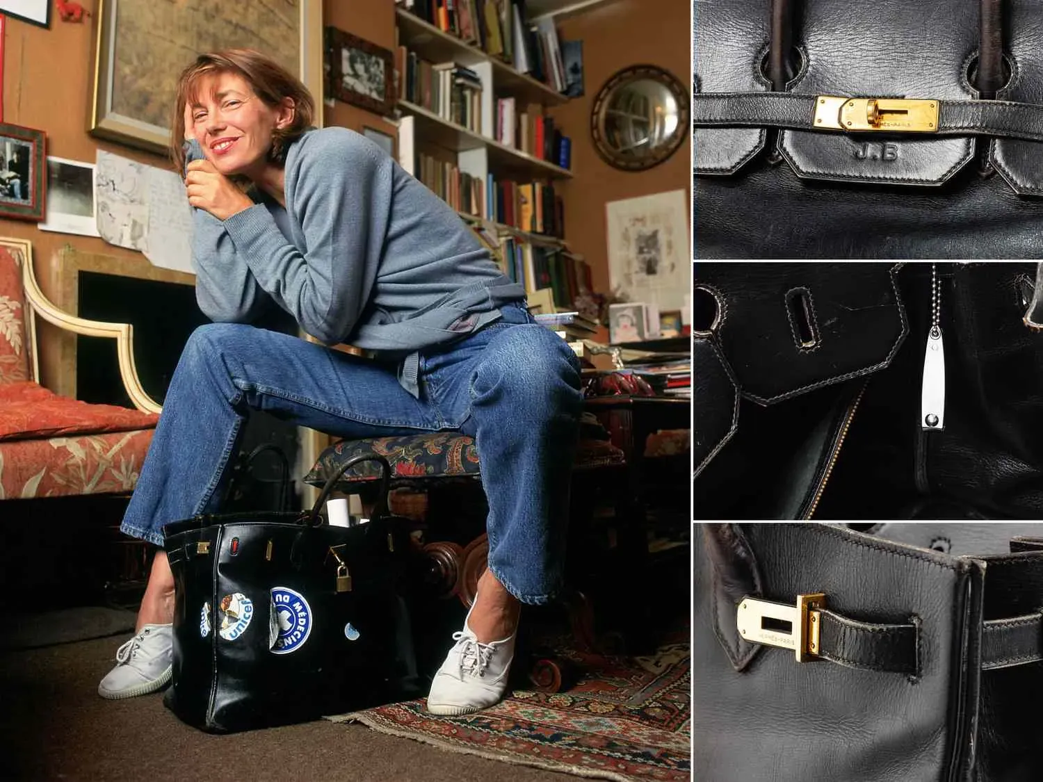 Jane Birkin 當年長期將原型 Birkin 作日常使用,袋身留下大量歲月痕跡,至今仍被視為最具代表性嘅Birkin 之一。