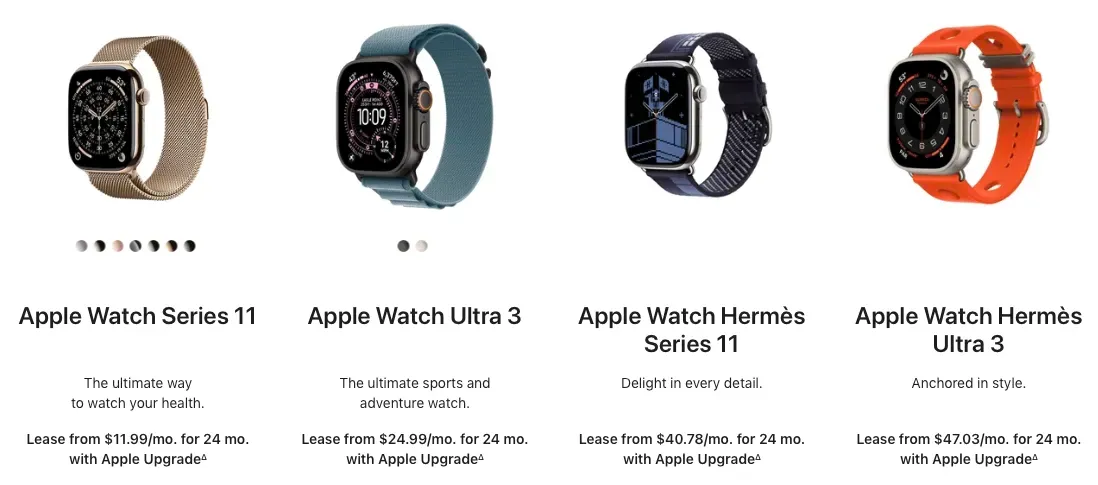 2. Apple Watch 智能手錶系列(提供 12 或 24 個月租約)