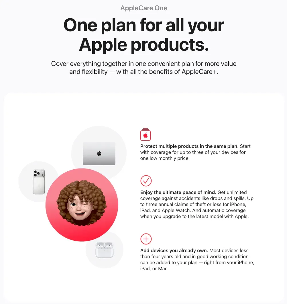 AppleCare One 僅限於美國市場提供
