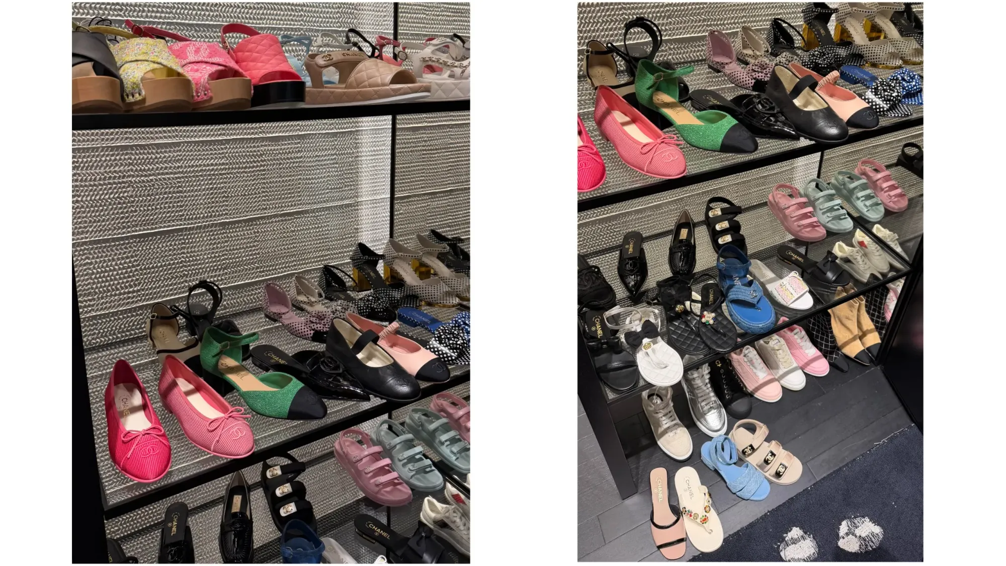 上海 CHANEL 2026 Summer Markdown 現場分享。照片展示減價鞋履陳列情況。收藏者表示,現場部分鞋款屬較早季度商品,反映 Seasonal Markdown 亦可能包含過往季度庫存。