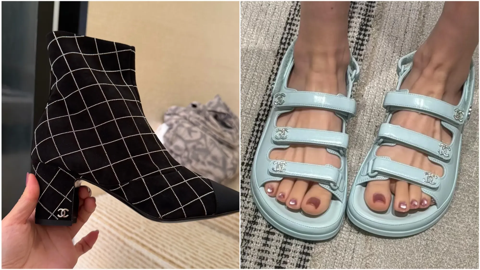 上海 CHANEL 2026 Summer Markdown 現場分享。照片展示減價鞋履款式。部分收藏者表示,今季鞋款選擇有限,但仍有部分款式值得留意。