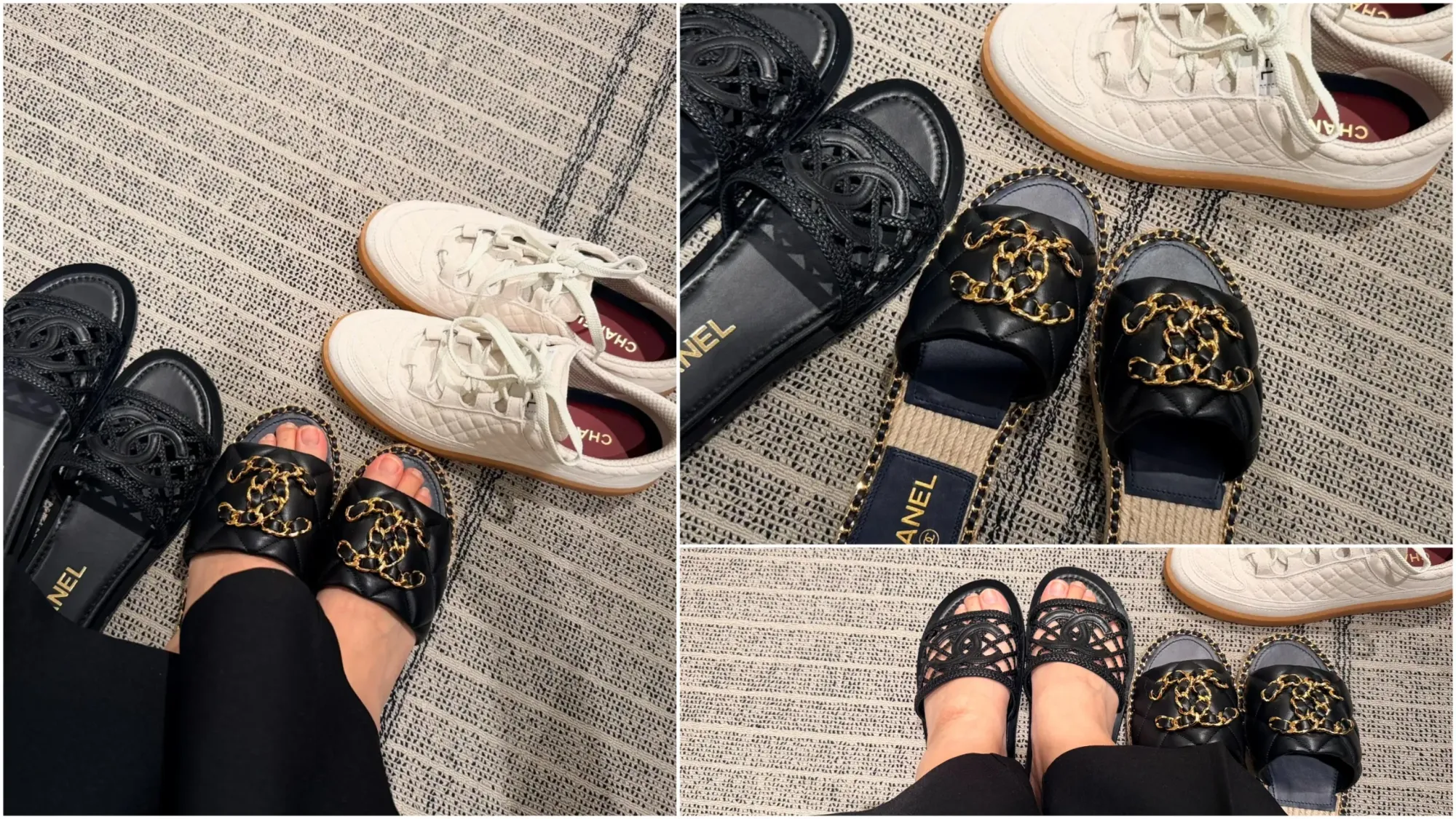 台灣網民分享 2026 年 CHANEL Summer Markdown 購物情況。網民表示，於 8 月 3 日下午到店時，現場 Markdown 商品已所剩不多，最後選擇兩對黑色拖鞋，其中一對為皮革穿鏈設計款，公開分享售價約 NT$29,520。除咗 Markdown 商品外，網民亦同場購入正價餅乾色德訓鞋（Trainer），反映不同市場 Markdown 期間，減價商品及正價系列亦可能同時受到收藏者留意。