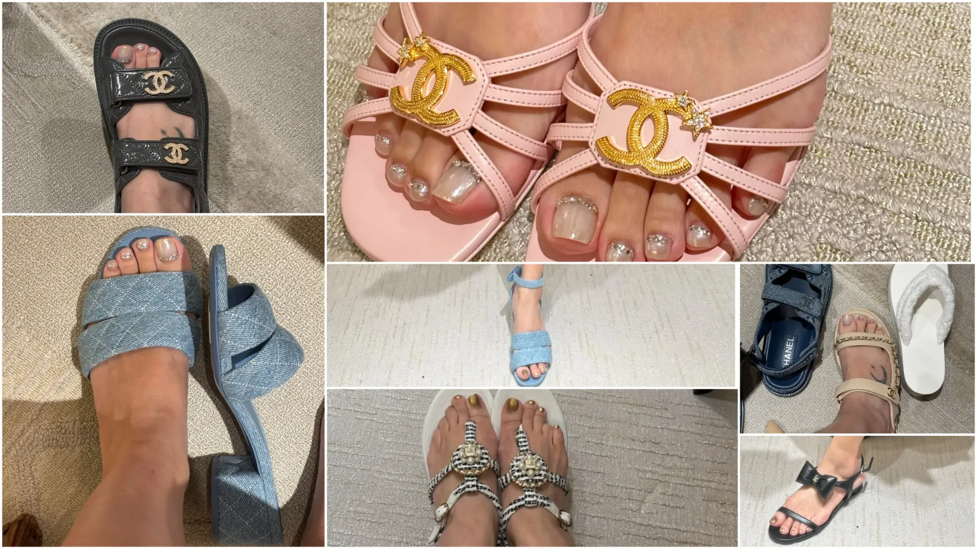 香港&nbsp;CHANEL 2026 Summer Markdown&nbsp;現場分享。網民分享試穿減價鞋履效果，實際上腳後可見鞋款比例及設計細節。根據公開分享，今季部分鞋履款式較偏向日常穿搭，但熱門尺碼及款式供應仍會因專門店而有所不同。