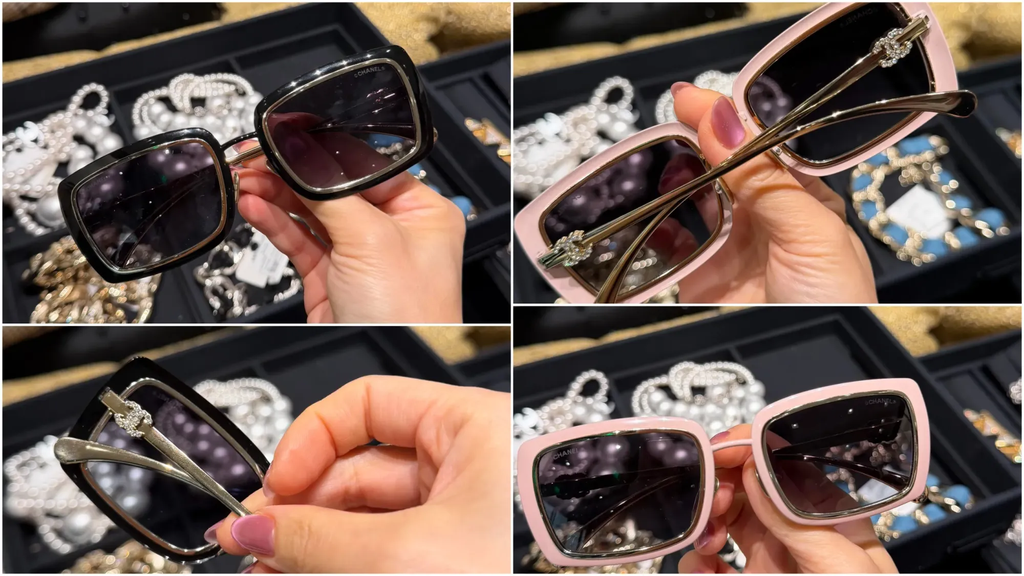 上海 CHANEL 2026 Summer Markdown 現場分享。照片展示減價太陽眼鏡款式,收藏者表示部分款式折後約RMB 3,800。