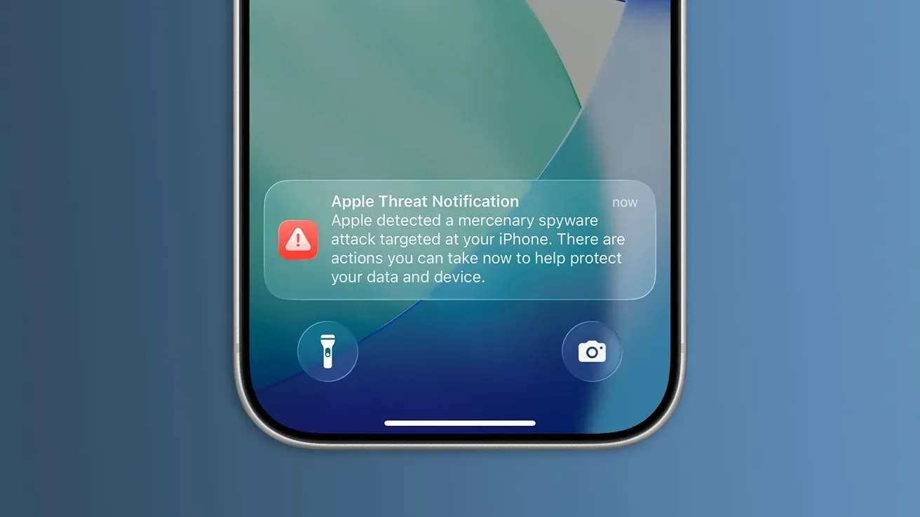 蘋果公司(Apple)喺8月13日向全球110個國家及地區嘅部分用戶發出咗新一輪嘅「威脅通知」(Threat Notifications),警告相關用戶嘅裝置可能已經成為「僱傭兵間諜軟件」(Mercenary Spyware)嘅針對性攻擊目標。