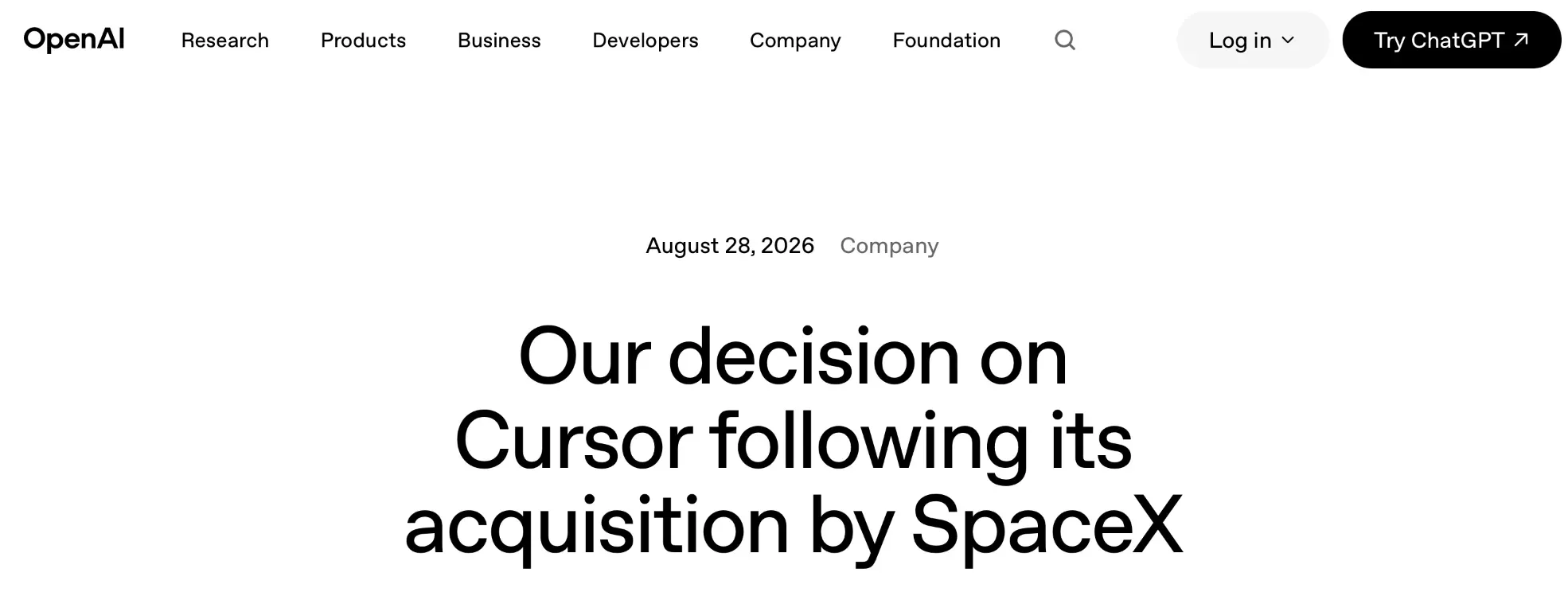 OpenAI 近日宣佈,計劃切斷 AI 編程輔助工具 Cursor 對其模型嘅存取權限。呢個決定緊隨 Cursor 被 SpaceXAI 收購之後發生。