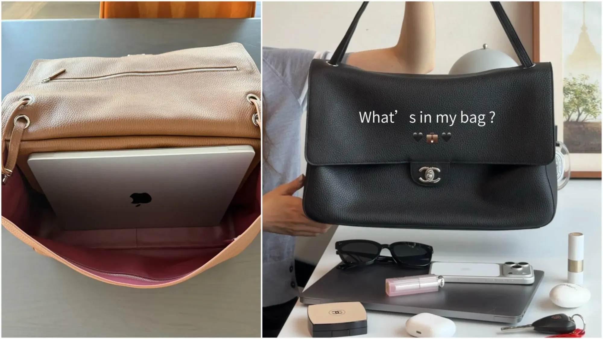 海外用家實測Maxi Flap容量,可放入14吋MacBook Pro及其他日常用品。