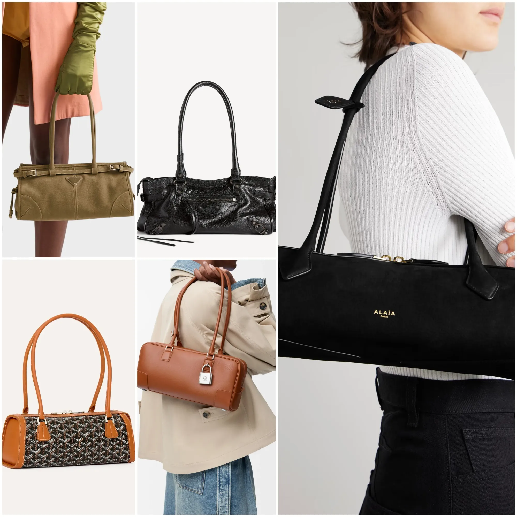 East-West 法棍包成為近年精品市場其中一個主要設計方向,多個品牌Prada Bonnie、Balenciaga Le City、Alaïa Le Teckel、Loewe Amazona 31 Cropped、Goyard Bonbonnière先後推出修長橫向袋款。