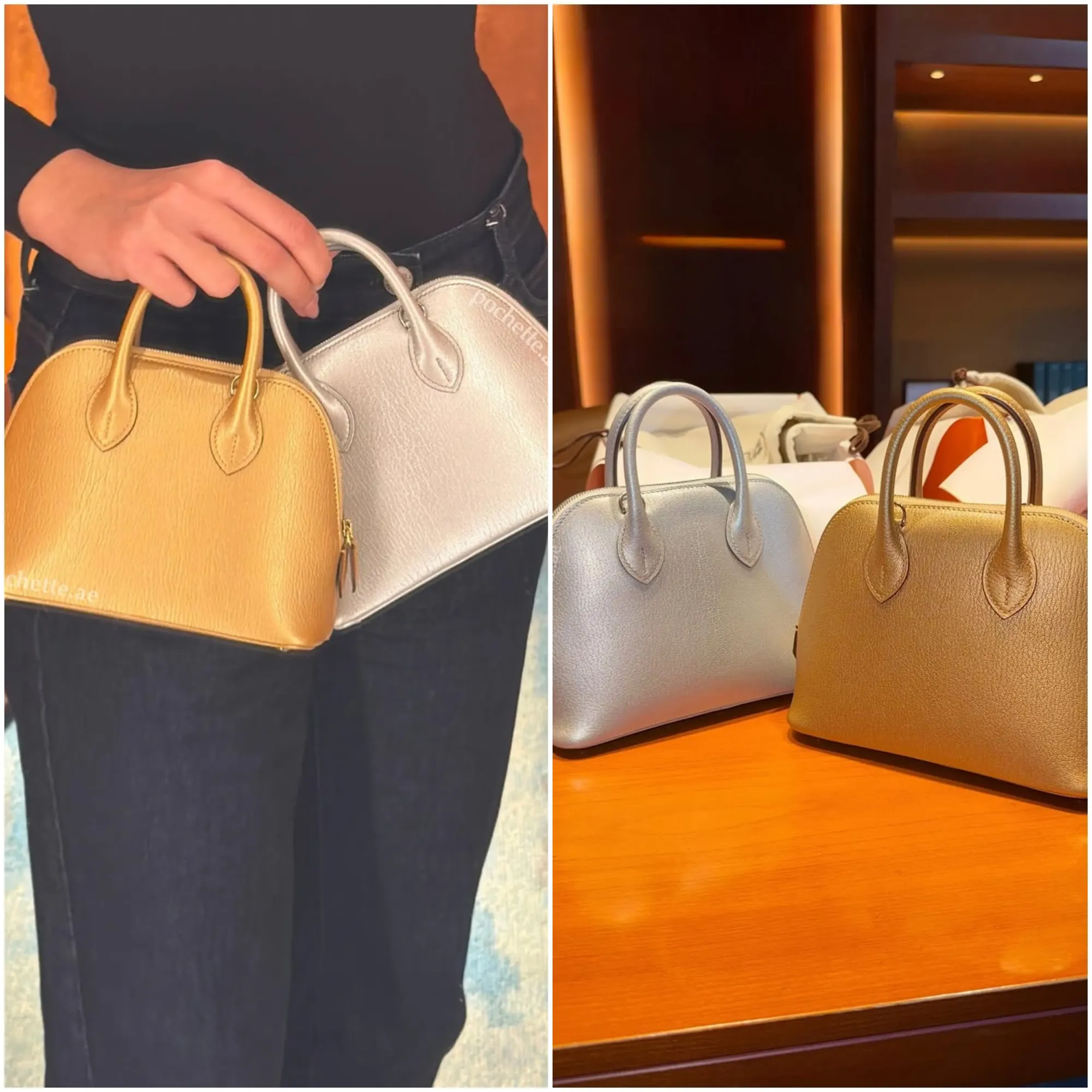 除咗 Gold、Etoupe、Noir 等經典色,Hermès Metallic 系列近年亦成為唔少收藏者留意焦點。其中 Doré(Y9 鎏金色)同 Argent(05 銀色)配搭 Mini Bolide 呢類袋型,更能展現簡潔線條同金屬光澤,亦令唔少原本冇打算再入手手袋嘅玩家重新加入 Wishlist。