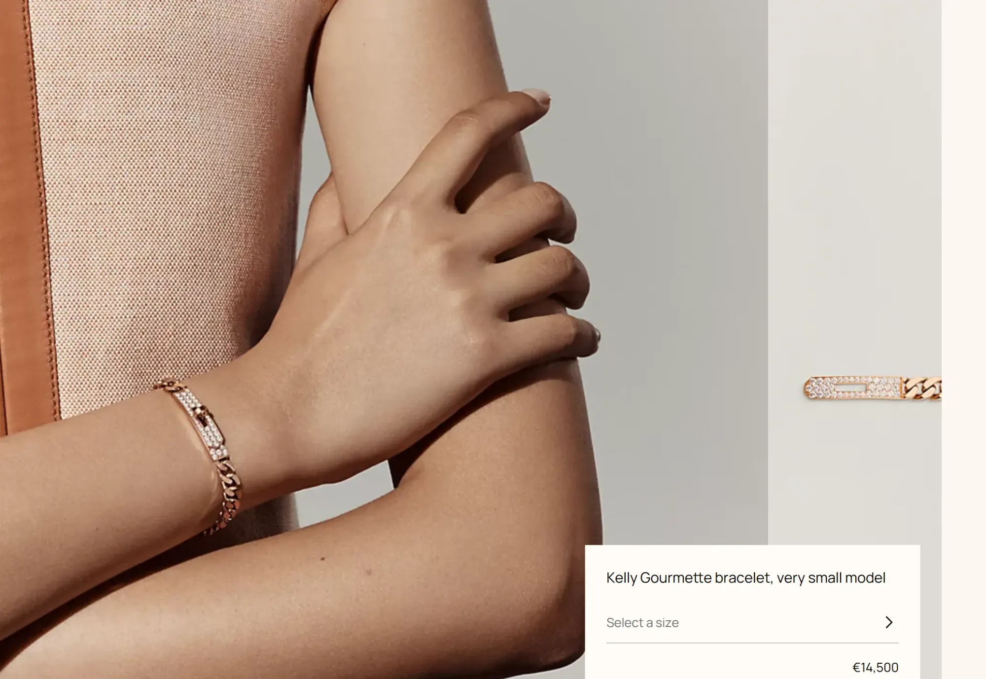 Kelly Gourmet Bracelet玫瑰金鑲鑽款，係今次Pre-spend其中一項主要消費，網民提供價格為US$17,284.60，折合約HK$13.56萬。