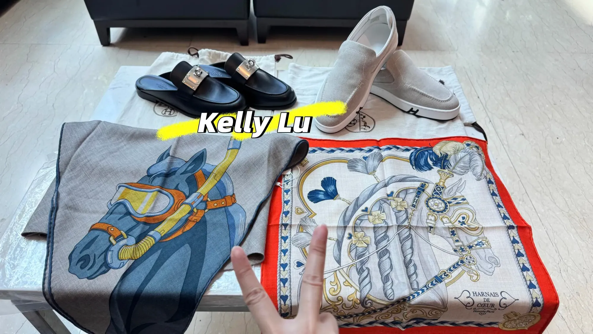 網民分享 Hermès Private Sale 2026 台灣場購物成果包括絲巾。