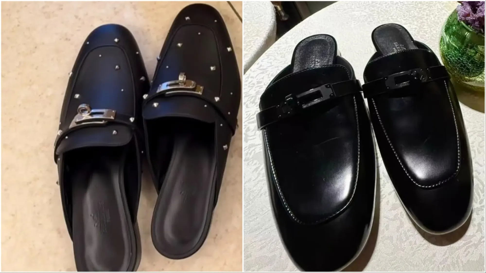 網民分享入手嘅&nbsp;Hermès Oz Mule，鞋面配有&nbsp;Kelly&nbsp;金屬扣環，結合樂福鞋鞋頭及無後跟設計。