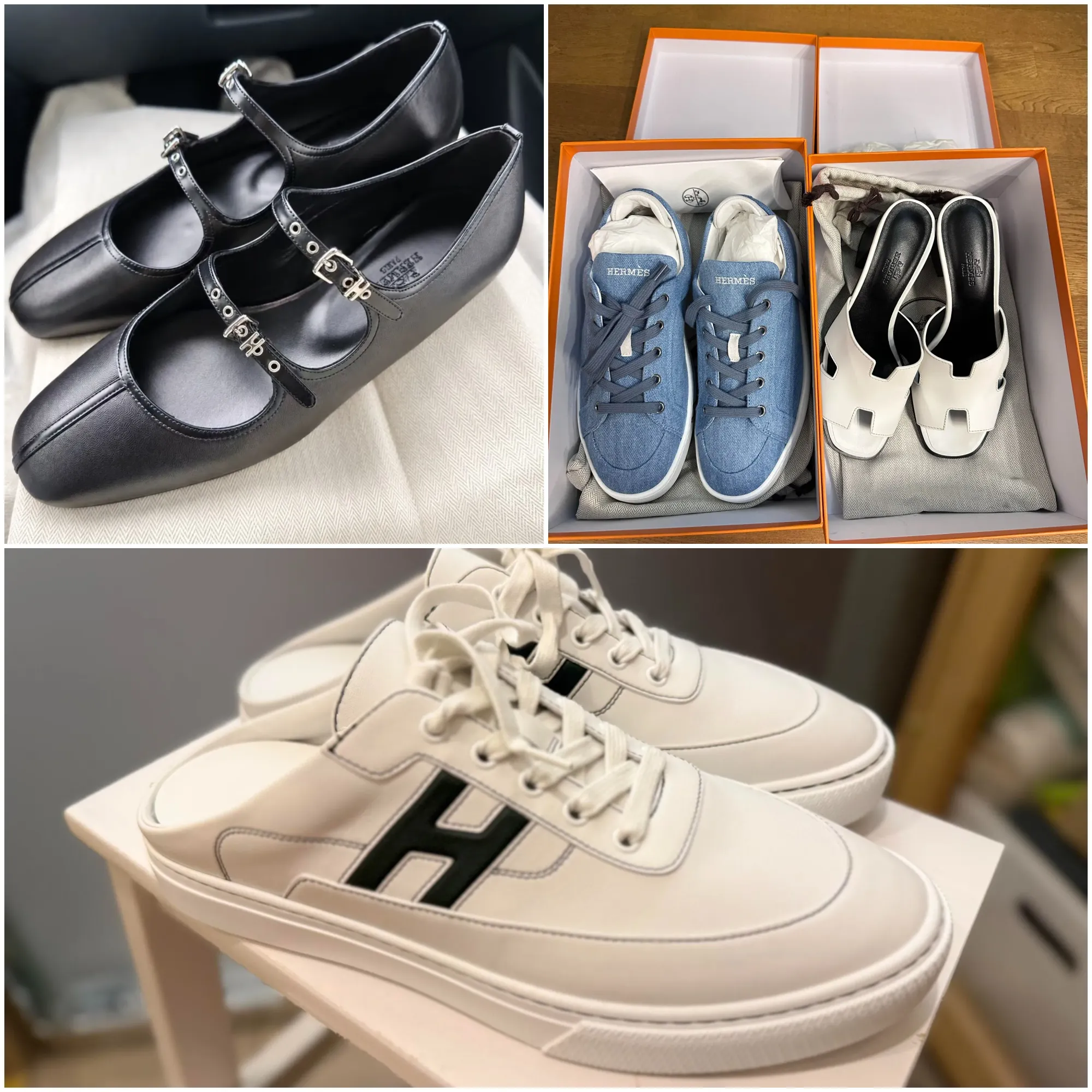 Hermès&nbsp;香港場特賣會鞋履戰利品，實際折扣及尺碼選擇因款式而異。