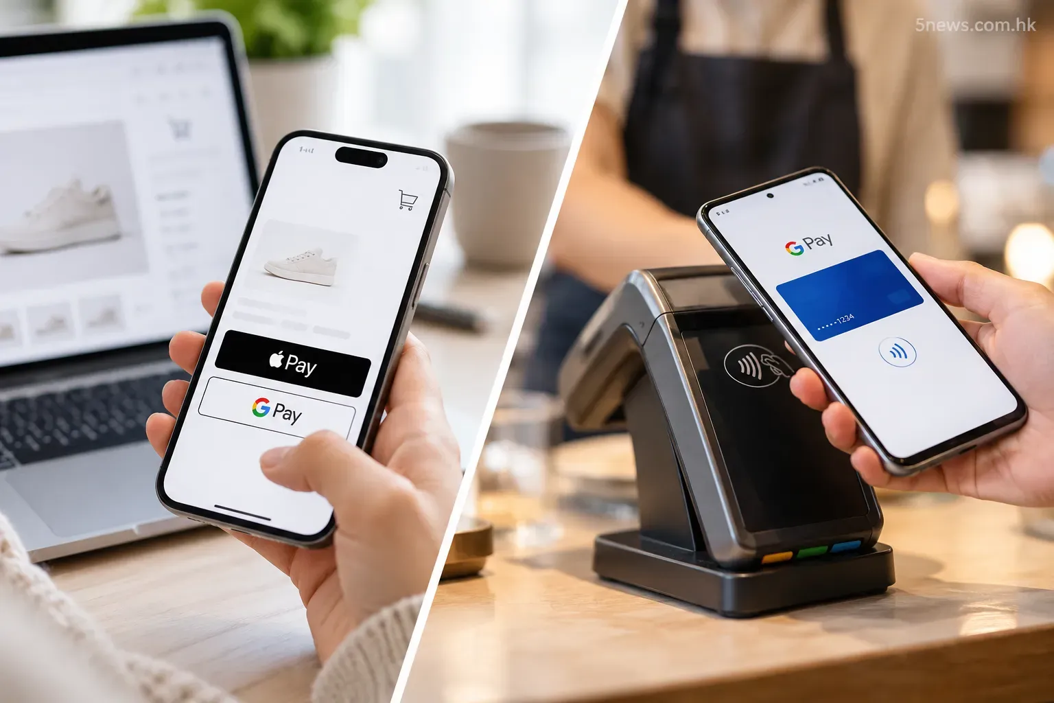 電子錢包(Digital Wallets)如蘋果公司推出嘅 Apple Pay 同 Google 推出嘅 Google Pay,喺網購同實體店嘅使用率都持續增長。