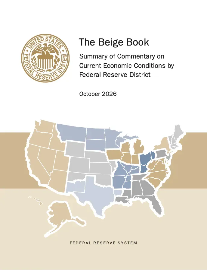 美國聯儲局（Federal Reserve）喺10月14日發表反映經濟情況嘅「褐皮書」（Beige Book），指出近幾個星期，美國勞動市場依然處於招聘少、解僱少嘅狀態。
