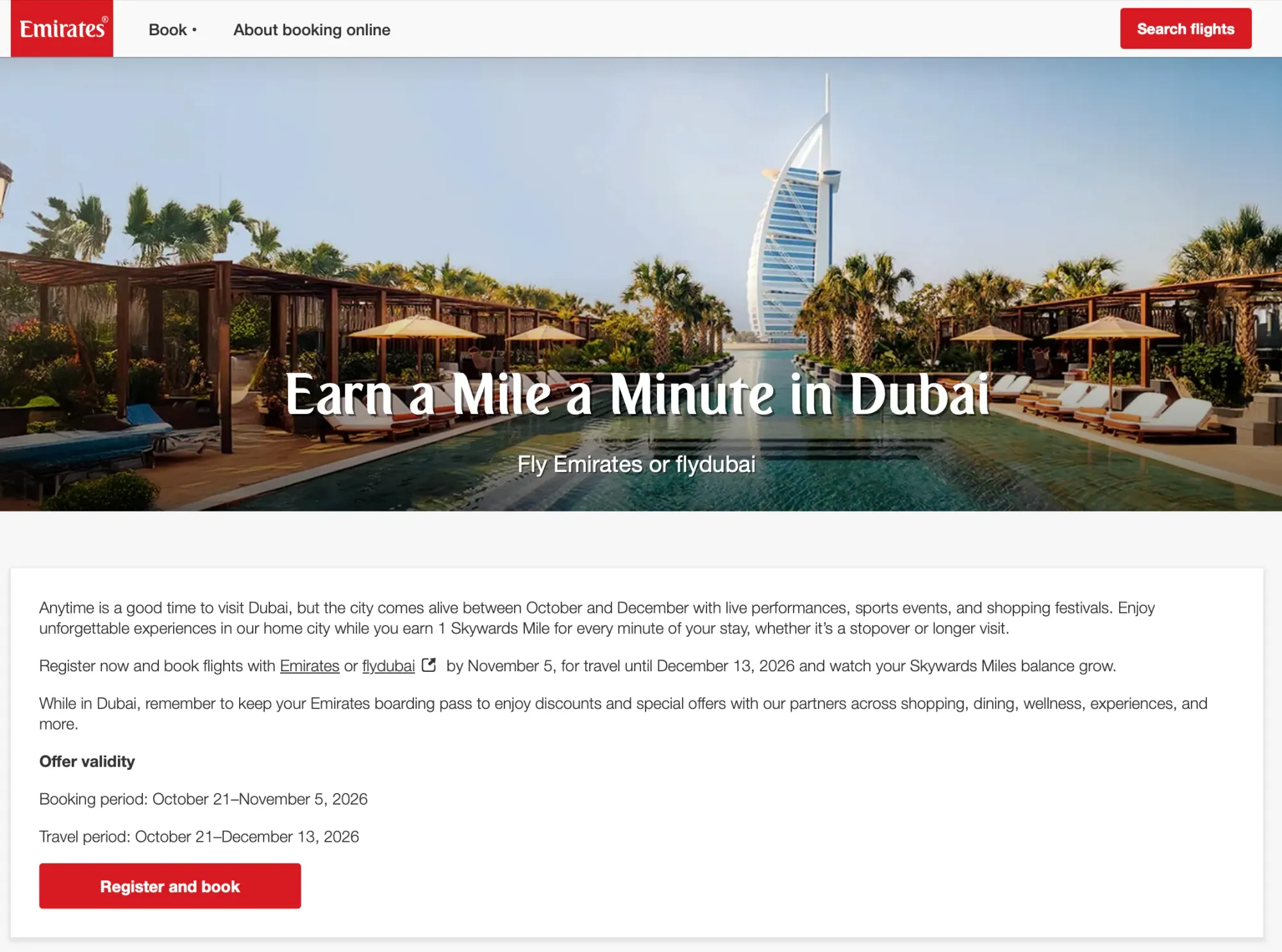 阿聯酋航空(Emirates)嘅常客計劃 Skywards 最近推出咗一個有趣嘅優惠,針對喺杜拜(Dubai)停留嘅會員,只要喺杜拜度過時間,每分鐘都可以獲贈一個獎勵里程。